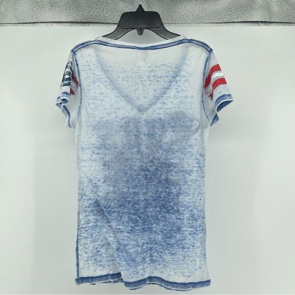 5th & Ocean Women’s Chicago Cubs Baseball Burnout V-Neck Short Sleeve Tee Small - Picture 10 of 12
